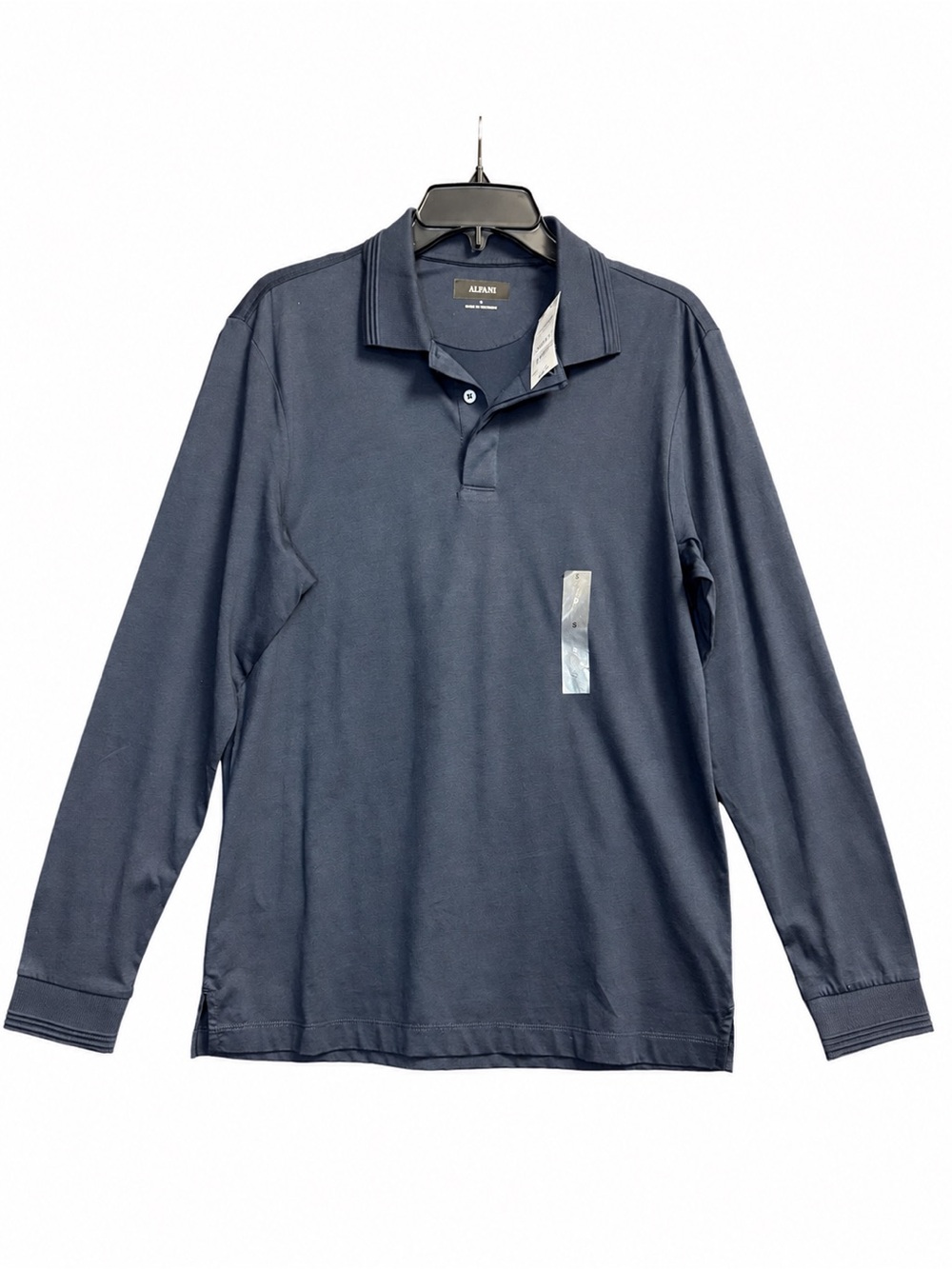 Alfani Long Sleeve Polo Shirt in Navy Blue